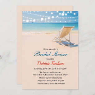 Invitación a la ducha de novia con temas de playa