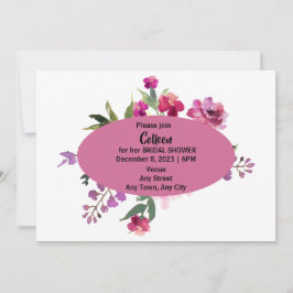 Invitación a la ducha de novia con texto editable