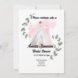Invitación a la ducha de novia con texto editable