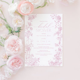 Invitación a la ducha de novia con toile de Rubor
