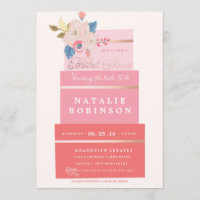 Invitación a la ducha de novia con torta de café -