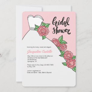 Invitación a la ducha de novia con traje blanco