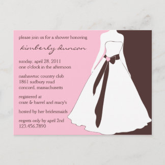 Invitación a la ducha de novia con traje de boda