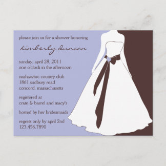 Invitación a la ducha de novia con traje de boda