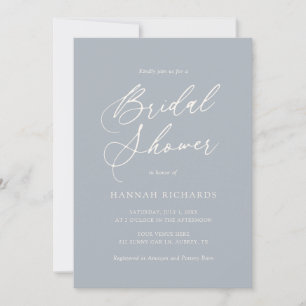 Invitación a la ducha de novia con un guión azul t