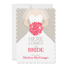 Invitación a la ducha de novia con un toque de col