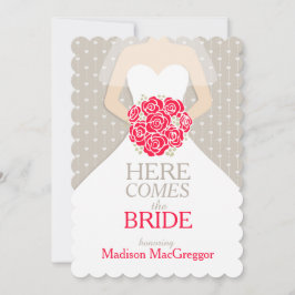 Invitación a la ducha de novia con un toque de col