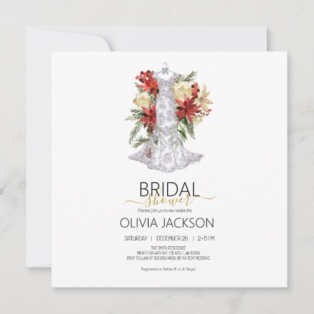 Invitación a la ducha de novia con vestimenta de B (Anverso)