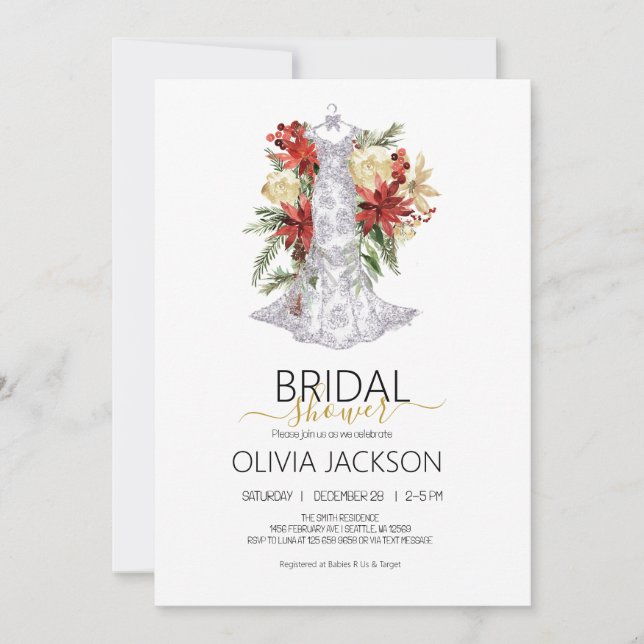 Invitación a la ducha de novia con vestimenta de B (Anverso)