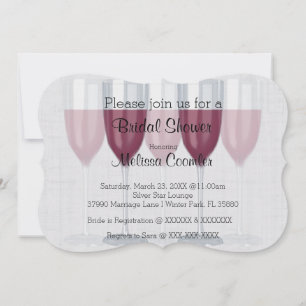 Invitación a la ducha de novia con vidrio de moda