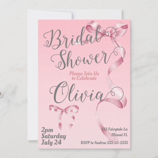 Invitación a la ducha de novia Coquette (Anverso)