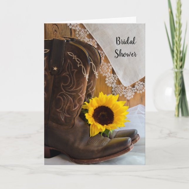 Invitación a la ducha de novia Country Sunflower L (Anverso)