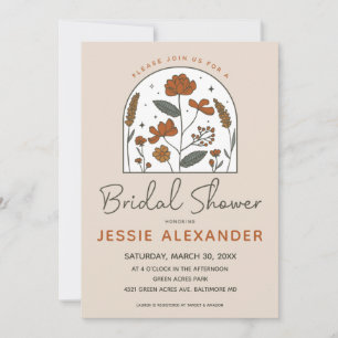Invitación a la ducha de novia cute boho Wildflowe