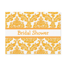 invitación a la ducha de novia, damasco amarillo e