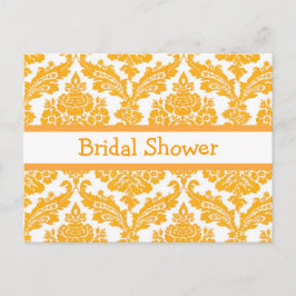 invitación a la ducha de novia, damasco amarillo e
