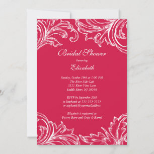 Invitación a la ducha de novia Damasco de época Be