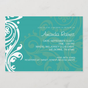 Invitación a la ducha de novia Damask