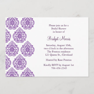 Invitación a la ducha de novia Damask