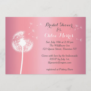 Invitación a la ducha de novia Dandelion sobre oro