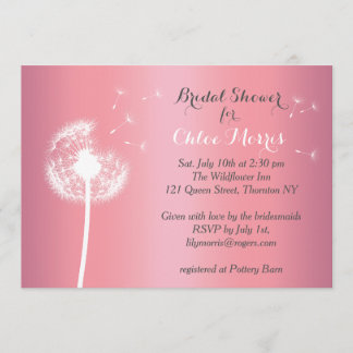 Invitación a la ducha de novia Dandelion sobre oro