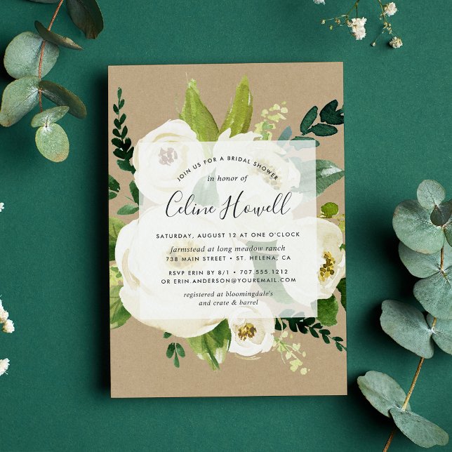 Invitación a la ducha de novia de Alabaster Floral (Subido por el creador)
