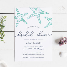 Invitación a la ducha de novia de Aqua & Navy Star