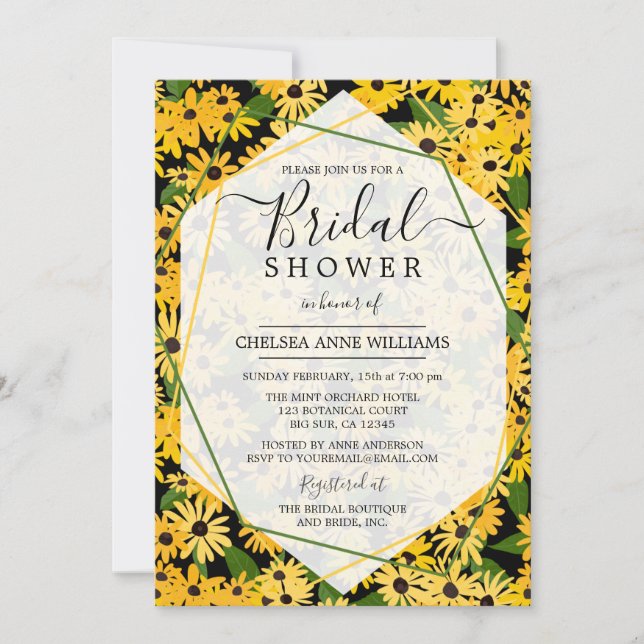 Invitación a la ducha de novia de Black Eyed Susan (Anverso)