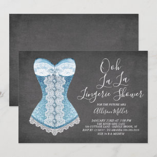 Invitación a la ducha de novia de Blue Corset Ling