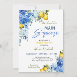 Invitación a la ducha de novia de Blue Floral Lemo