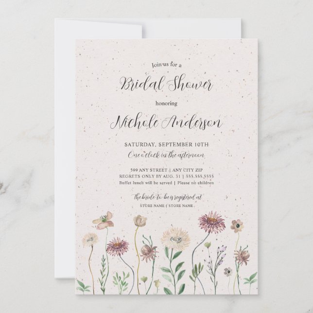 Invitación a la ducha de novia de Boho Autumn Wild (Anverso)