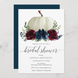 Invitación a la ducha de novia de calabaza de la M