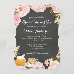 Invitación a la ducha de novia de Chalkboard Flora