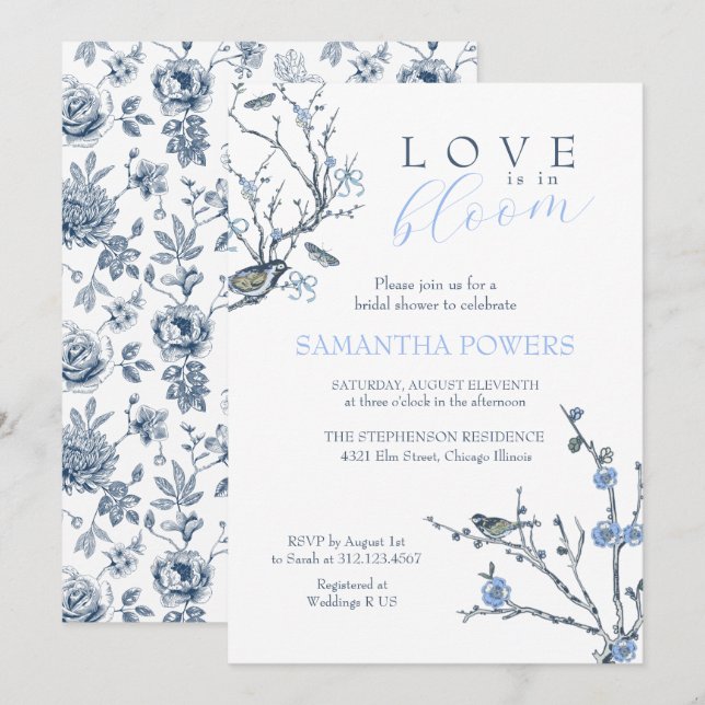 Invitación a la ducha de novia de Chinoiserie vint (Anverso / Reverso)