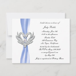 Invitación a la ducha de novia de Cinta azul plate