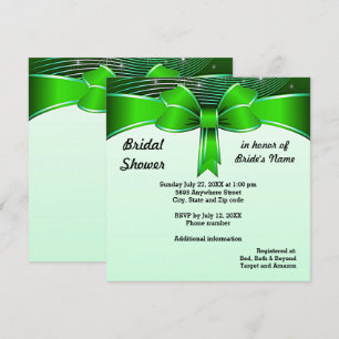 Invitación a la ducha de novia de cinta verde fest