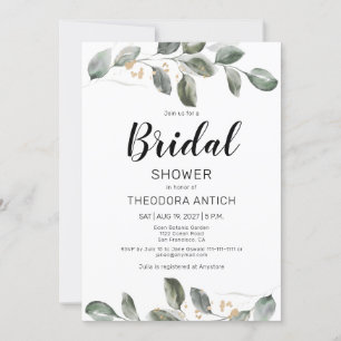 Invitación a la ducha de novia de color de agua ve