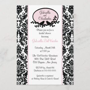 Invitación a la ducha de novia de Damasco Rosa