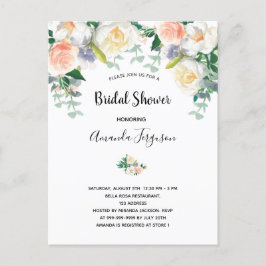 Invitación a la ducha de novia de eacalyptus flora