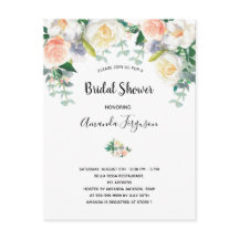 Invitación a la ducha de novia de eacalyptus flora