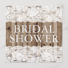 Invitación a la ducha de novia de encaje blanco an