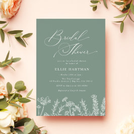 Invitación a la ducha de novia de flor silvestre v
