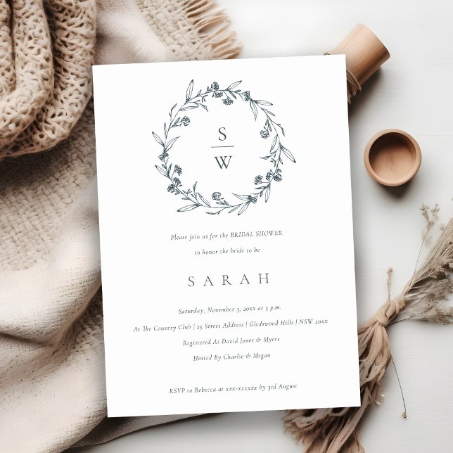 Invitación a la ducha de novia de floral Laurel Wr (Subido por el creador)