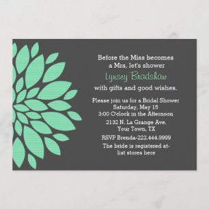 Invitación a la ducha de novia de flores modernas