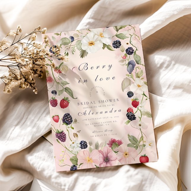 Invitación a la ducha de novia de fresa Bow (Subido por el creador)