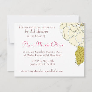 Invitación a la ducha de novia de Gardenia