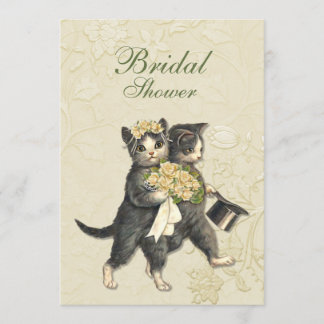 Invitación a la ducha de novia de gatos de regalo