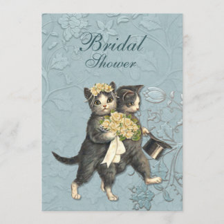 Invitación a la ducha de novia de gatos de regalo