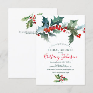 Invitación a la ducha de novia de Holiday Holly