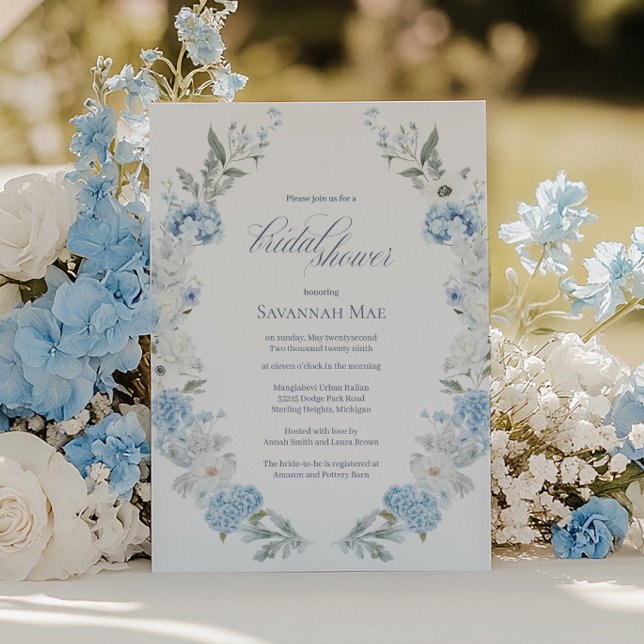 Invitación a la ducha de novia de Hydrangea | Flor (Subido por el creador)