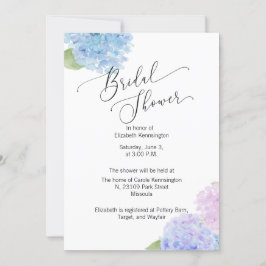 Invitación a la ducha de novia de Hydrangea rosa a